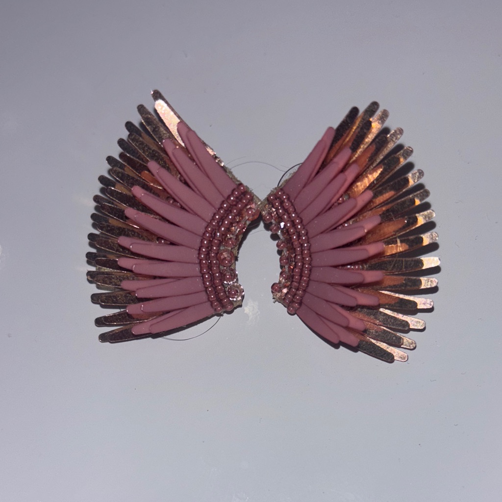 Mignonne Gavigan Pink And Gold Wing Earrings 125$